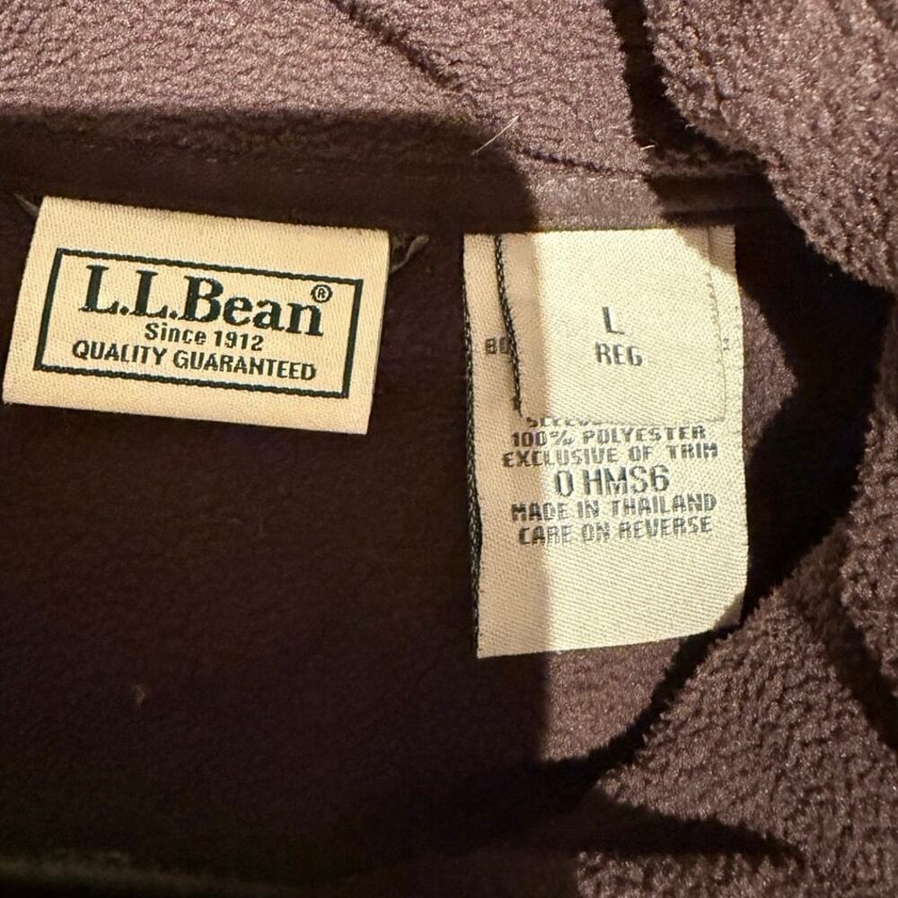 L.L.Bean Quilted Riding Jacket Olive Fleece-Lined Size L - Picture 6 of 6